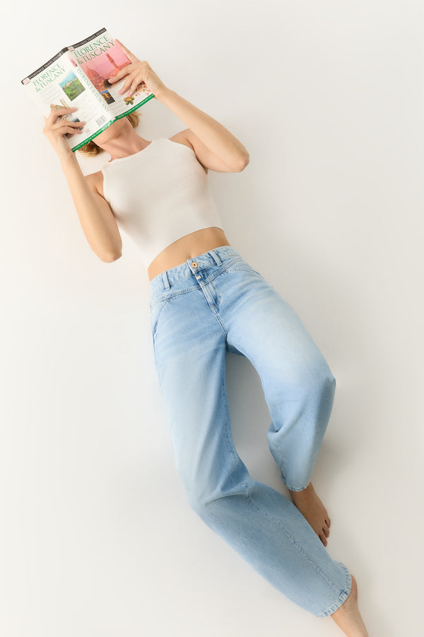 Cup Of Joe Denim Hazel Mid Waist Full Length 5 Pocket Jeans