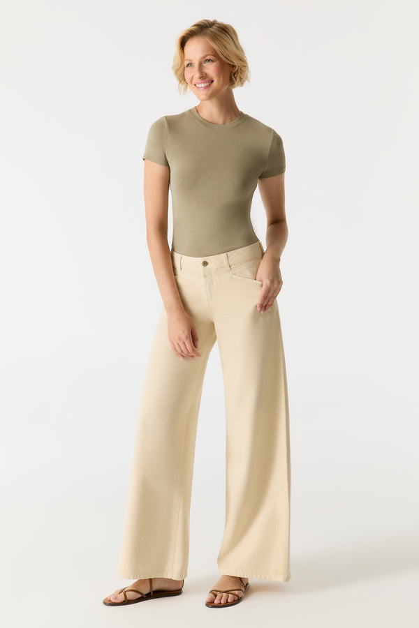 cup of joe denim Hazel Mid Waist Full Length 5 Pocket Pants