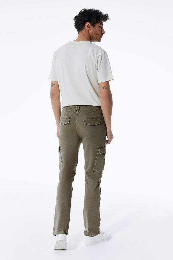 Cup Of Joe Denim Henk Mid Waist Full Length Cargo Pants