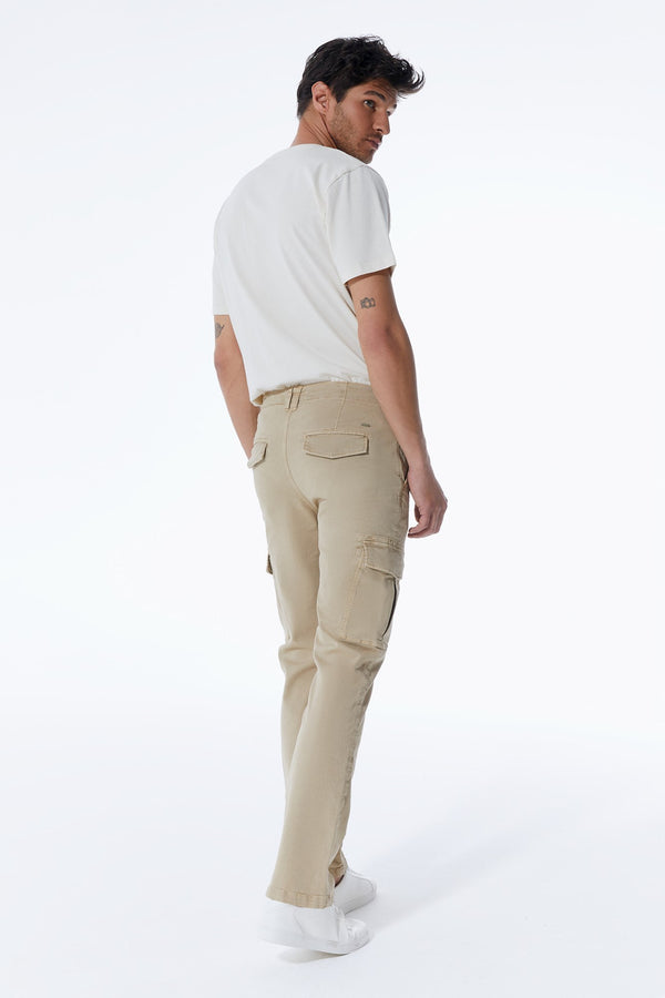 Cup Of Joe Denim Henk Mid Waist Full Length Cargo Pants