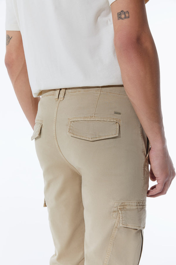 Cup Of Joe Denim Henk Mid Waist Full Length Cargo Pants