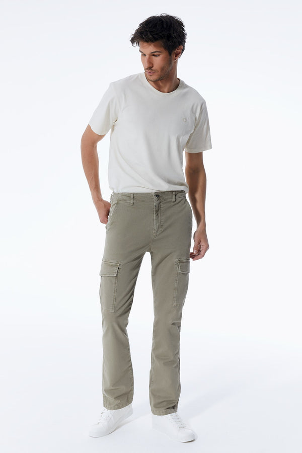 Cup Of Joe Denim Henk Mid Waist Full Length Cargo Pants
