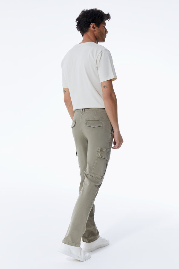Cup Of Joe Denim Henk Mid Waist Full Length Cargo Pants