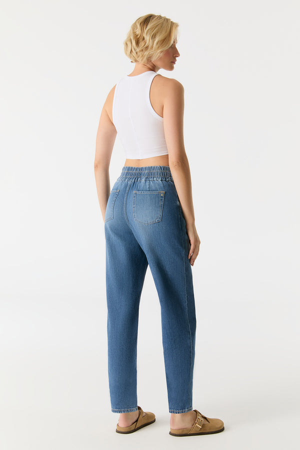 Cup Of Joe Denim Jasmin High Waist Cropped Length Jogger 5 Pocket Jeans