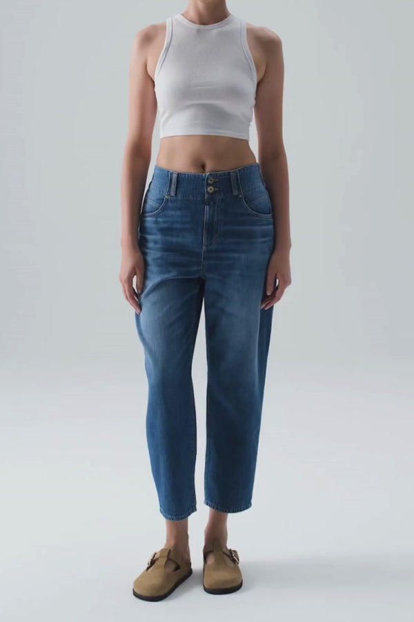Cup Of Joe Denim Jasmin High Waist Cropped Length Jogger 5 Pocket Jeans