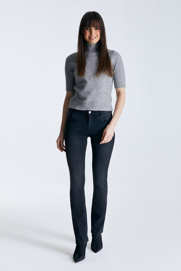 Cup Of Joe Denim Judith Mid Waist Regular Length 5 Pocket Jeans