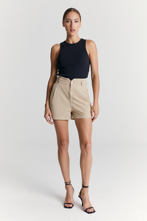 Cup Of Joe Denim Judy High Waist Regular Length Paper Bag Chino Shorts