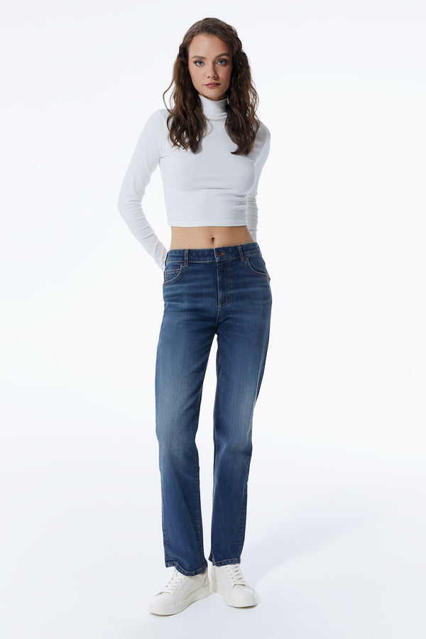 Cup Of Joe Denim Kylie High Waist Regular Length 5 Pocket Jeans