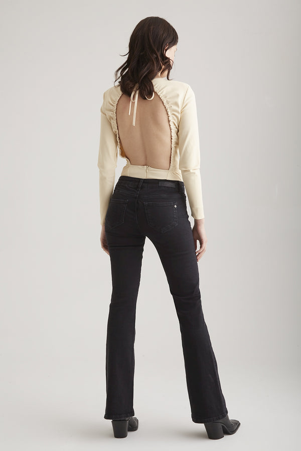 Cup Of Joe Denim Laura Mid Waist Full Length 5 Pocket Jeans