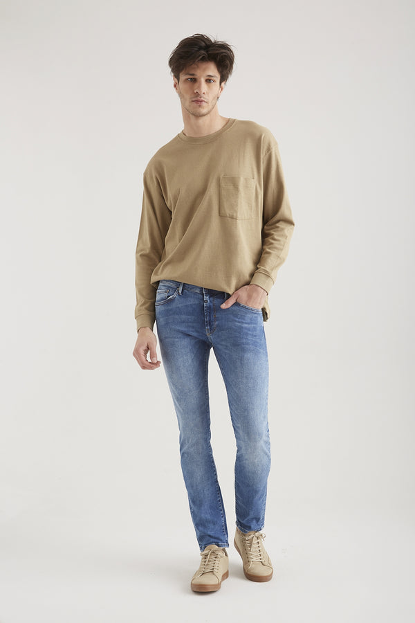 cup of joe denim Leo Mid Waist Regular Length Super Flex 5 Pocket Jeans