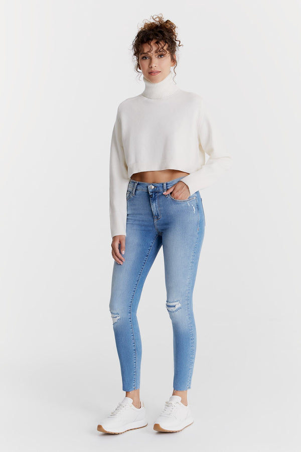 Cup Of Joe Denim Lina High Waist Ankle Length 5 Pocket Jeans