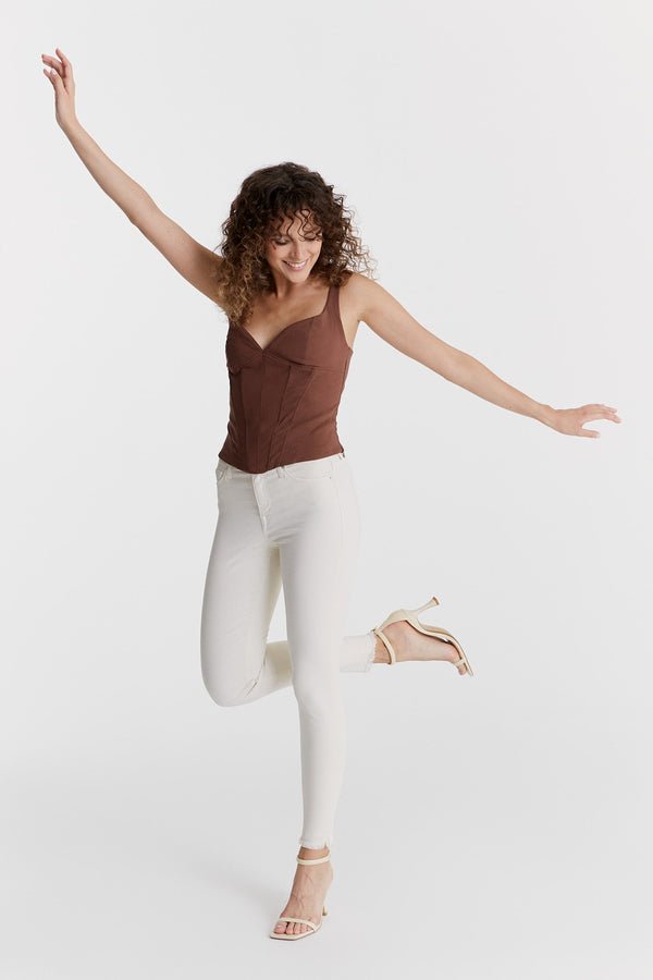 Cup Of Joe Denim Lina High Waist Ankle Length 5 Pocket Pants