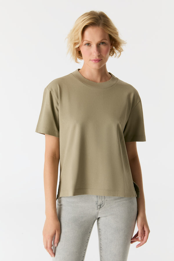 Cup Of Joe Denim Lucia Crew Neck Short Sleeve Tshirt