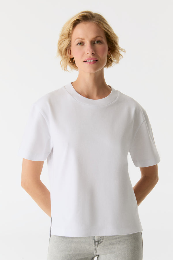 Cup Of Joe Denim Lucia Crew Neck Short Sleeve Tshirt