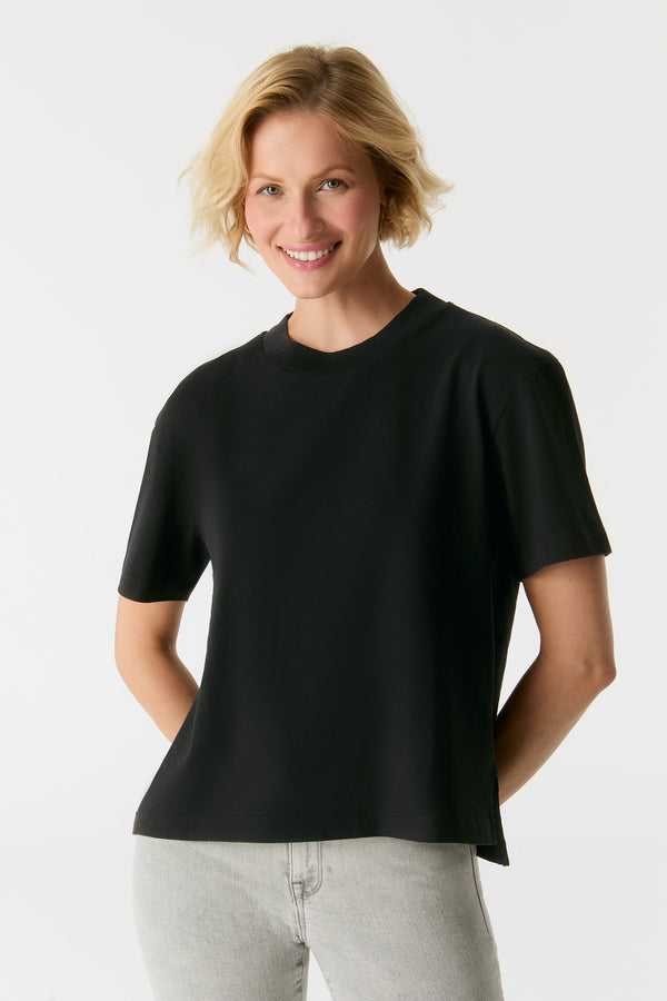 Cup Of Joe Denim Lucia Crew Neck Short Sleeve Tshirt