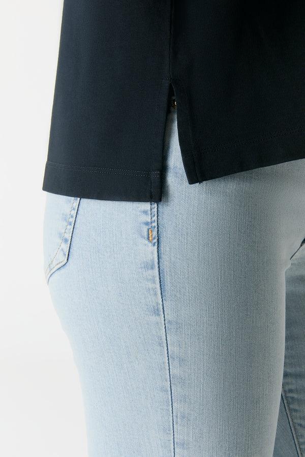 Cup Of Joe Denim Lucia Crew Neck Short Sleeve Tshirt