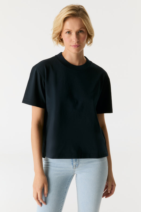 Cup Of Joe Denim Lucia Crew Neck Short Sleeve Tshirt