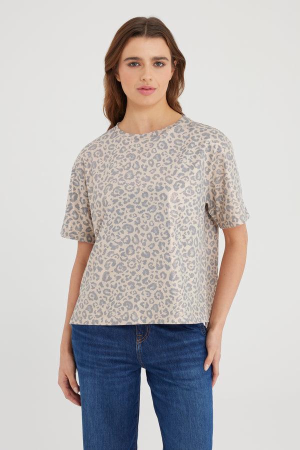 Cup Of Joe Denim Lucia Crew Neck Short Sleeve Tshirt