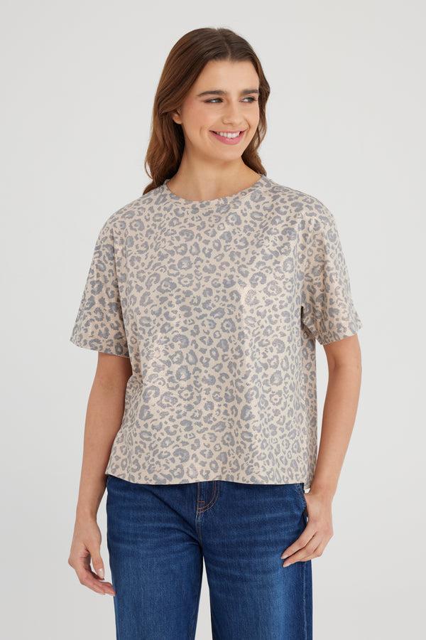 Cup Of Joe Denim Lucia Crew Neck Short Sleeve Tshirt