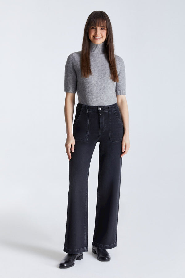 cup of joe denim Lulu High Waist Full Length Patch Pocket Jeans