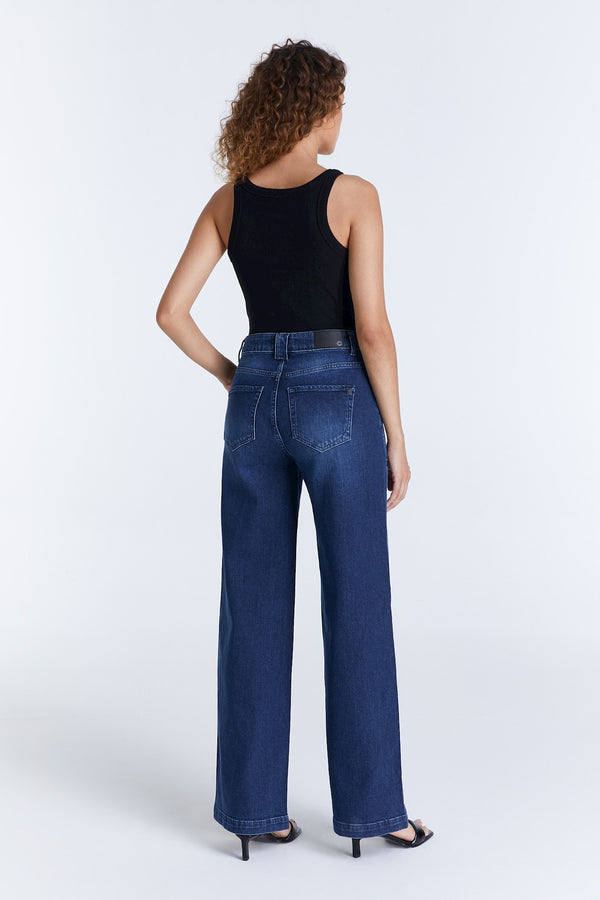 Cup Of Joe Denim Lulu High Waist Full Length Patch Pocket Jeans