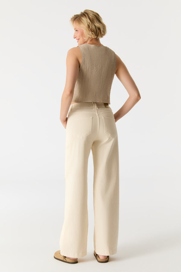 Cup Of Joe Denim Lulu High Waist Full Length Patch Pocket Pants