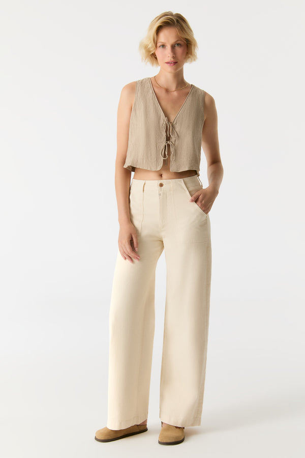 Cup Of Joe Denim Lulu High Waist Full Length Patch Pocket Pants