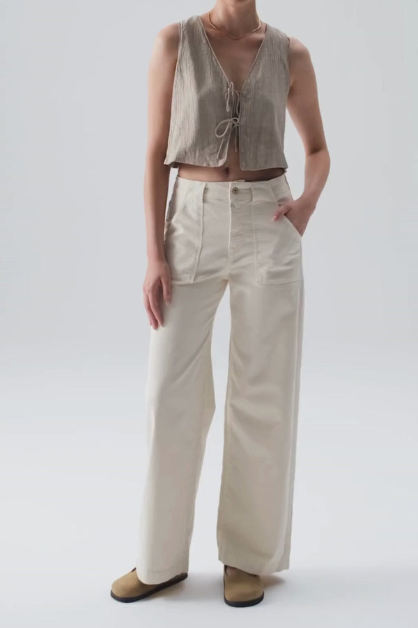 Cup Of Joe Denim Lulu High Waist Full Length Patch Pocket Pants