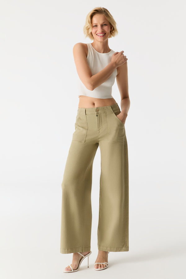 cup of joe denim Lulu High Waist Full Length Patch Pocket Pants