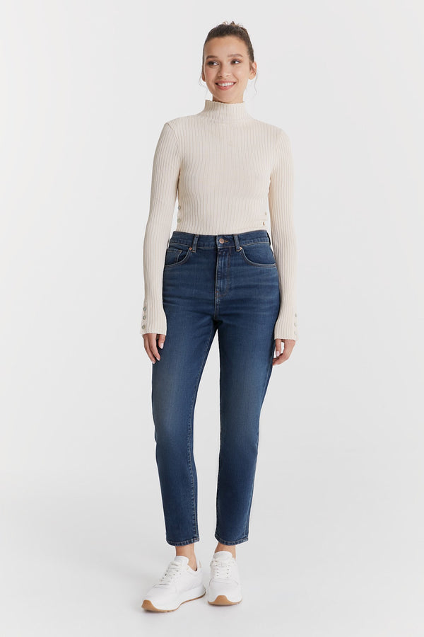 cup of joe denim Lynn Mid Waist Regular Length 5 Pocket Jeans