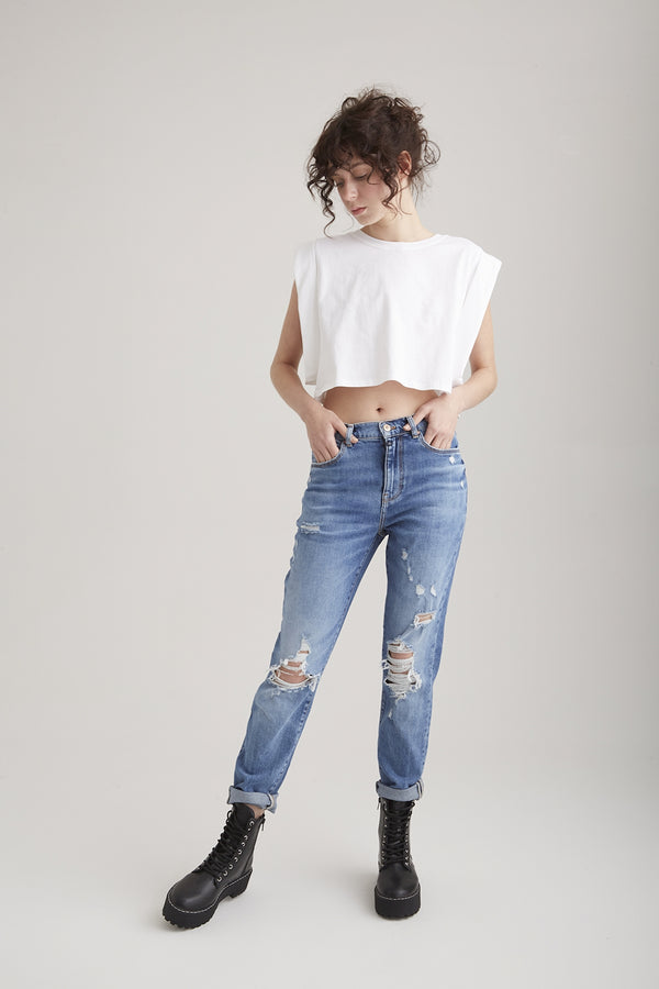 cup of joe denim Lynn Mid Waist Regular Length 5 Pocket Jeans