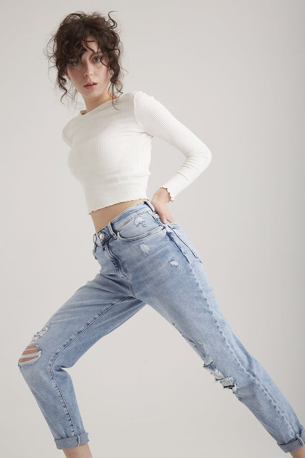 cup of joe denim Lynn Mid Waist Regular Length 5 Pocket Jeans