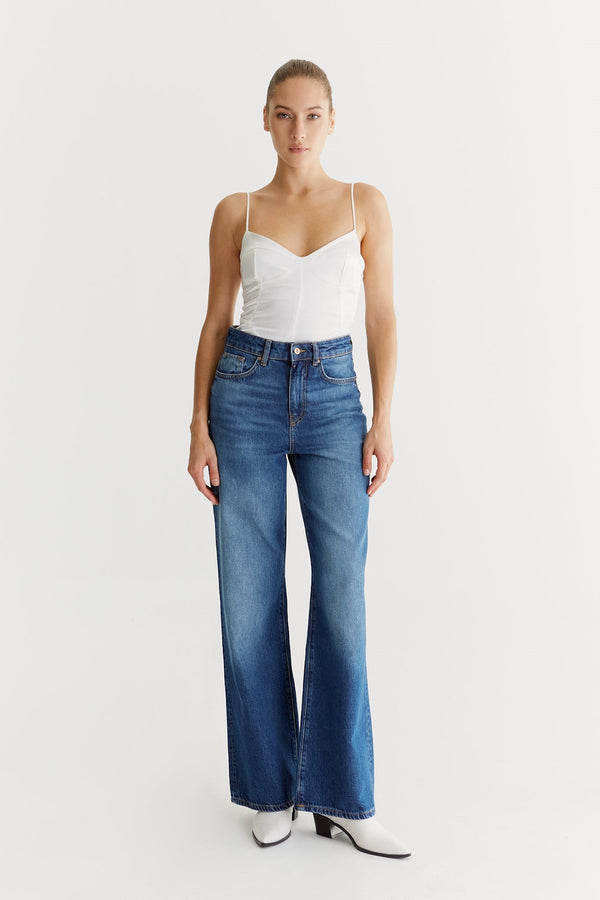 cup of joe denim Maria Ultra High Waist Full Length 5 Pocket Jeans