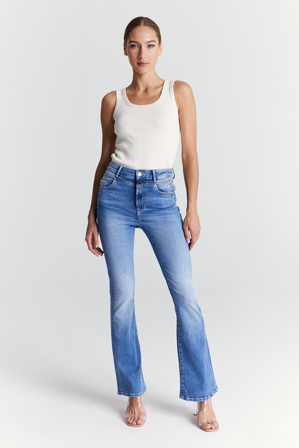 cup of joe denim Matilda Ultra High Waist Full Length 5 Pocket Jeans