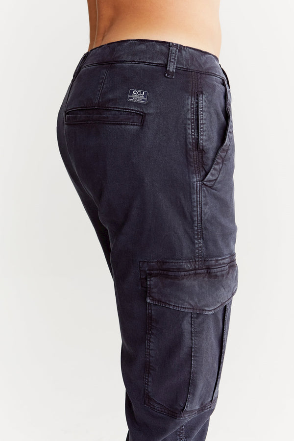 Cup Of Joe Denim Matt Mid Waist Regular Length Cargo Pants