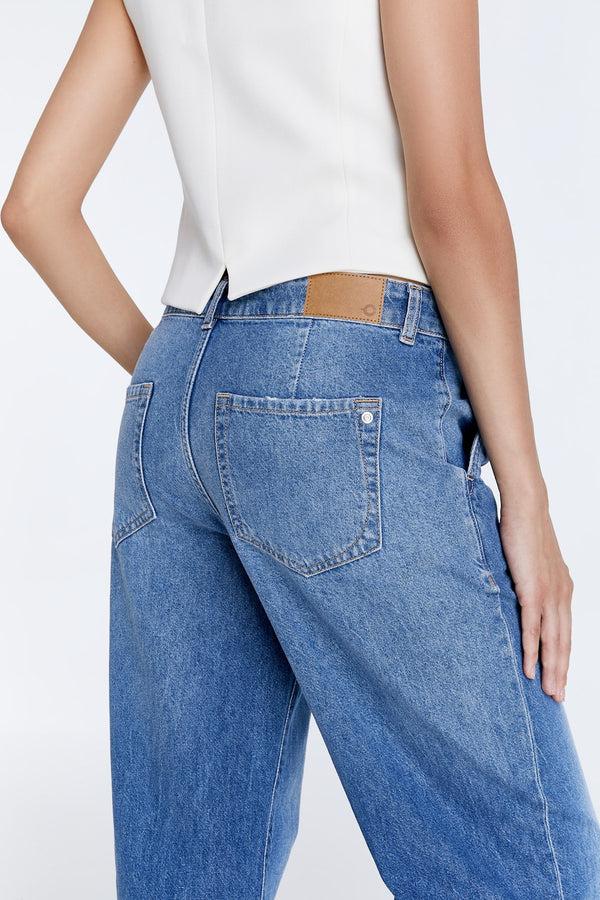 Cup Of Joe Denim Maxine Mid Waist Full Length Drop Crotch Chino Jeans