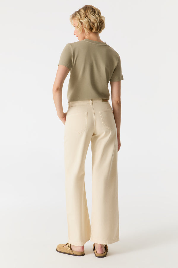 Cup Of Joe Denim Maxine Mid Waist Full Length Drop Crotch Chino Pants