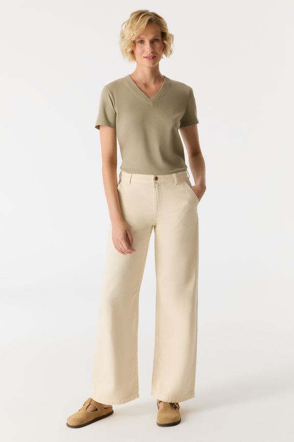 cup of joe denim Maxine Mid Waist Full Length Drop Crotch Chino Pants