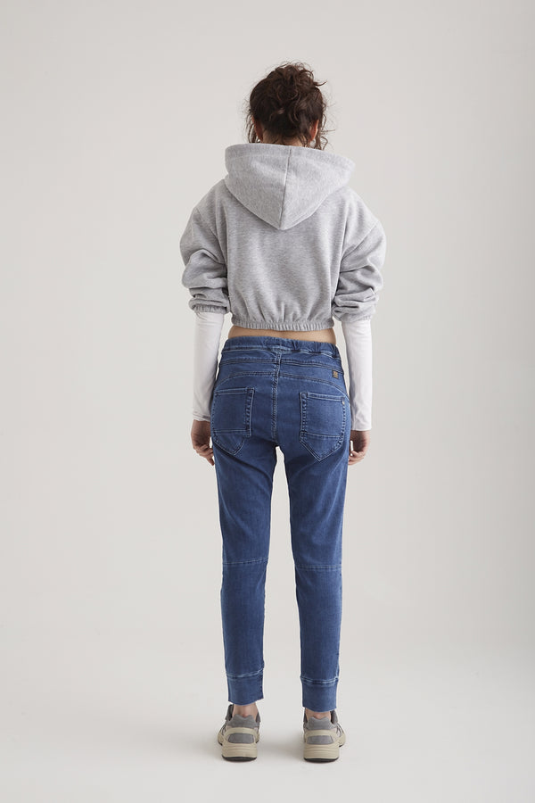 Cup Of Joe Denim Mila Mid Waist Ankle Length Jogger 5 Pocket Jeans