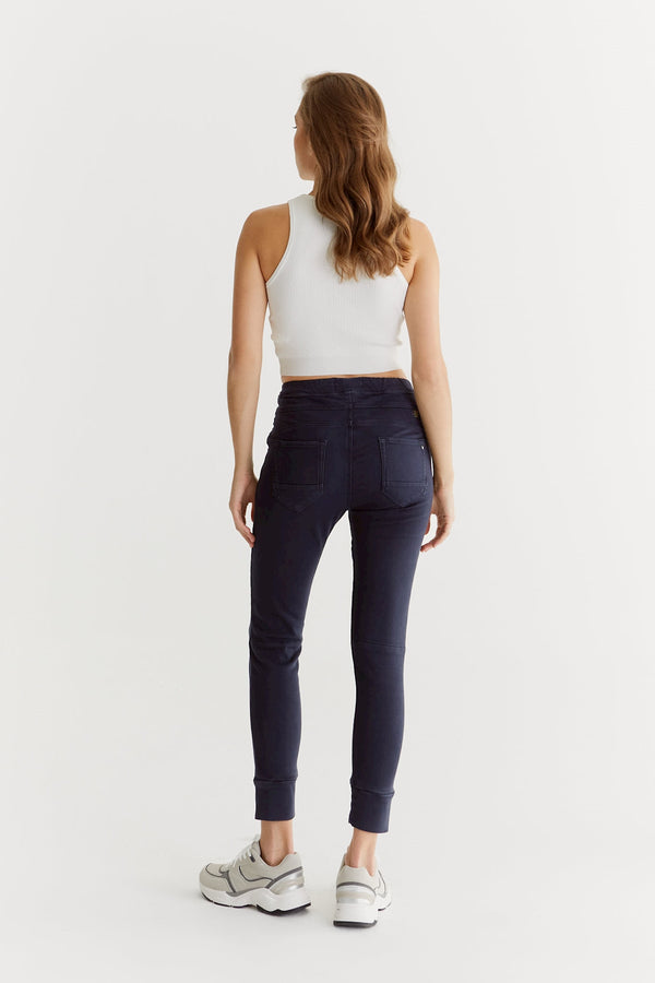 Cup Of Joe Denim Mila Mid Waist Ankle Length Jogger 5 Pocket Pants