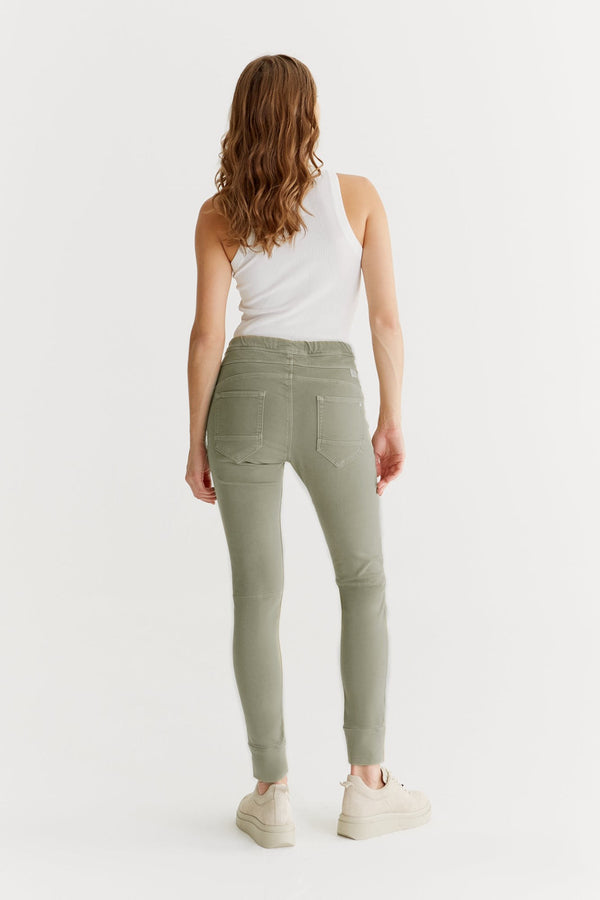 Cup Of Joe Denim Mila Mid Waist Ankle Length Jogger 5 Pocket Pants