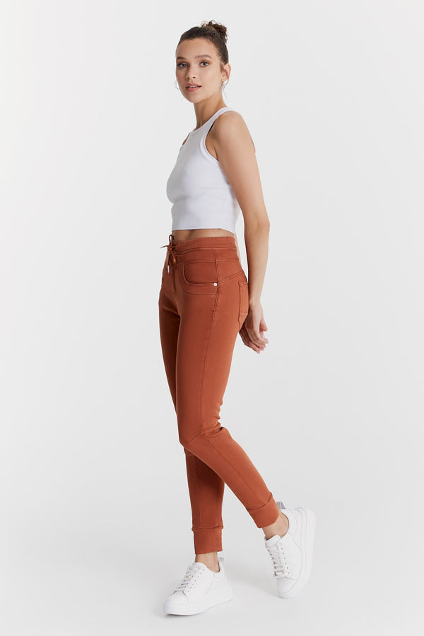 Cup Of Joe Denim Mila Mid Waist Ankle Length Jogger 5 Pocket Pants