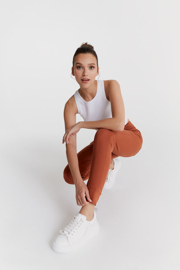 Cup Of Joe Denim Mila Mid Waist Ankle Length Jogger 5 Pocket Pants