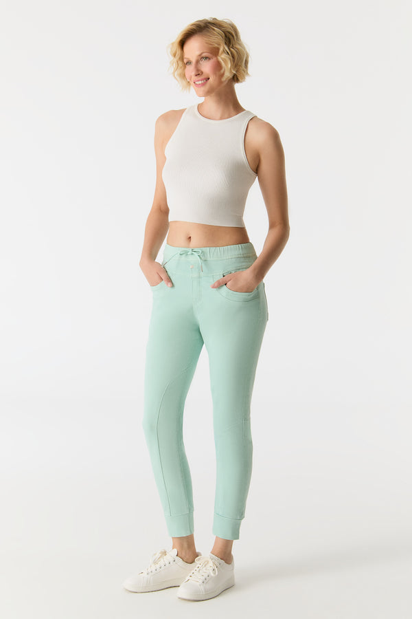 Cup Of Joe Denim Mila Mid Waist Ankle Length Jogger 5 Pocket Pants