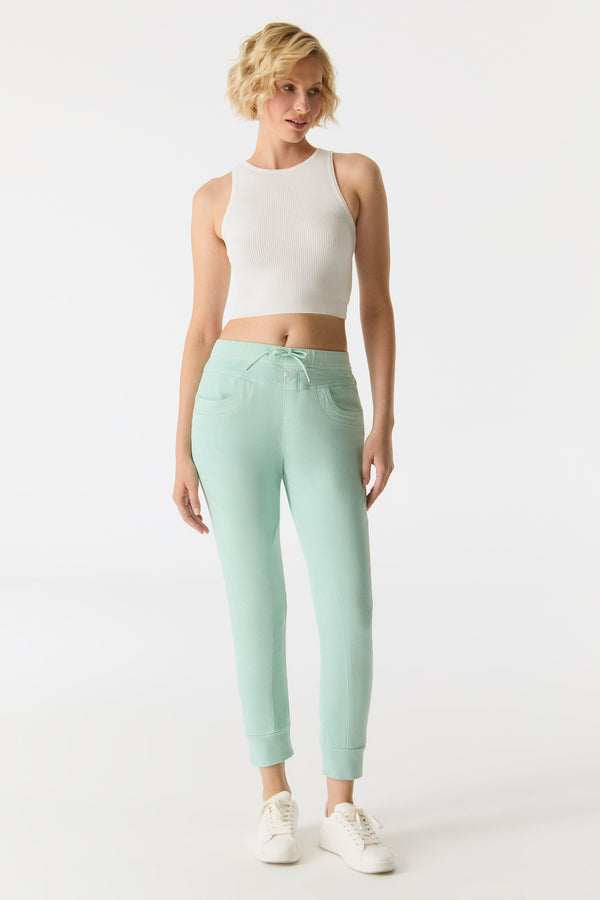 Cup Of Joe Denim Mila Mid Waist Ankle Length Jogger 5 Pocket Pants