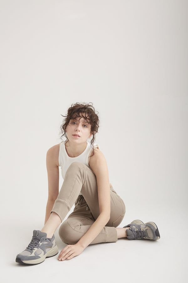 Cup Of Joe Denim Mila Mid Waist Ankle Length Jogger 5 Pocket Pants