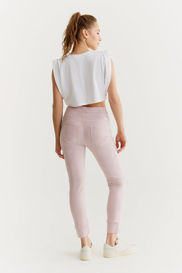 Cup Of Joe Denim Mila Mid Waist Ankle Length Jogger 5 Pocket Pants