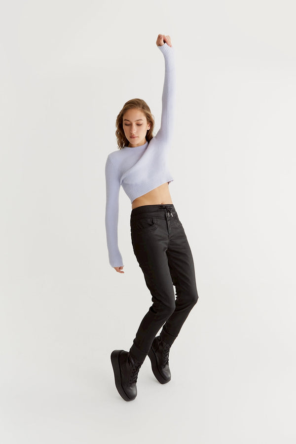 Cup Of Joe Denim Mila Mid Waist Ankle Length Jogger 5 Pocket Pants