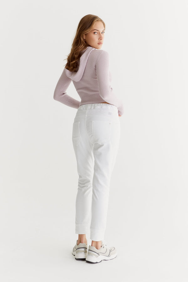 Cup Of Joe Denim Mila Mid Waist Ankle Length Jogger 5 Pocket Pants