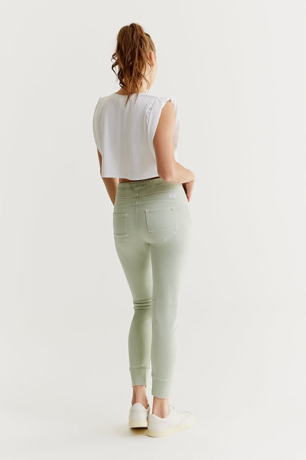 Cup Of Joe Denim Mila Mid Waist Jogger 5 Pocket Ankle Pants